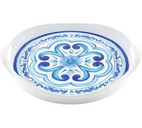 GUZZINI Vassoio Tondo con Manici Decoro Blues 40,5 x 46 x 6 Cm Melamina Table Decor