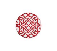 GUZZINI Vassoio Tondo Grande Natalizio Harmonia Melamina D 45,50 Cm Table Decor Bianco Rosso