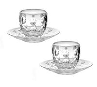 Guzzini Venice Glass - Set di 4 tazzine da caffè espresso con piattino in plasti