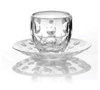 Guzzini Venice Glass - Set di 4 tazzine da caffè espresso con piattino in plasti