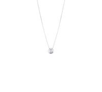 GV GIOIELLI DI VALENZA Collana punto luce cipollina in oro bianco 18k con diamante, ct 0,05.