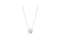 GV GIOIELLI DI VALENZA Collana punto luce in oro bianco 18k con diamante, ct. 0.15.