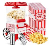 GVAKMM Macchina per popcorn, kit per popcorn ad aria calda, scatola regalo portatile, macchina per popcorn domestica, 10 tazze, senza olio, stile retrò, compatta EU