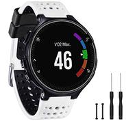 GVangel Band - Cinturino di ricambio in morbido silicone compatibile con Garmin Forerunner 235, per Lite Smart Watch 220/230/235/620/630/735XT/235, unisex, Bianco-nero.