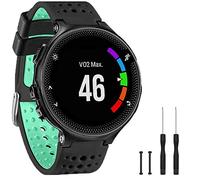 GVangel Band - Cinturino di ricambio in morbido silicone compatibile con Garmin Forerunner 235, per Lite Smart Watch 220/230/235/620/630/735XT/235, unisex, Nero-verde menta.