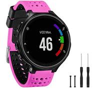 GVangel Band - Cinturino di ricambio in morbido silicone compatibile con Garmin Forerunner 235, per Lite Smart Watch 220/230/235/620/630/735XT/235, unisex, Rosa-nero.