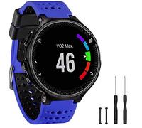 GVangel Band - Cinturino di ricambio in morbido silicone compatibile con Garmin Forerunner 235, per Lite Smart Watch 220/230/235/620/630/735XT/235, unisex, Blu-nero.
