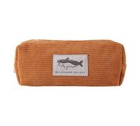Gvblkq Animal Pencil Pouch, Shark Embroidered Pencil Bag, Corduroy Shark Stationery Pouch, Portable Pen Pouch, Cute Pen Bag, Cute Big Shark Square High-value Stationery Storage Bag