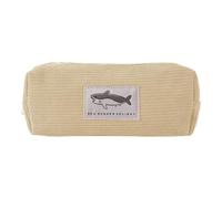 Gvblkq Animal Pencil Pouch, Shark Embroidered Pencil Bag, Corduroy Shark Stationery Pouch, Portable Pen Pouch, Cute Pen Bag, Cute Big Shark Square High-value Stationery Storage Bag