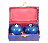 Gvblkq Baoding Balls, Chinese Balls, Metal Meditation Balls, Health Relief Chime Meditation Ball, Cloisonne Health Chinese Medicine Ball, Enamel Natural Chinese Ball for Hand Relief