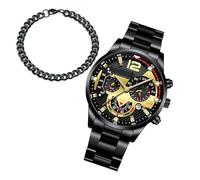 Gvblkq Business Watches for Men, Classic Calendar Wristwatch, Elegant Bracelet Watch for Formal & Casual Occasions, Wide Range of Uses, Stylish Timepiece Gift, (10mm/0.39 inches)