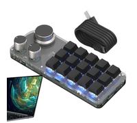 Gvblkq Copy And Paste Keyboard, 15 Key Mechanical Programmable Macro Keypad, Handed Shortcut Controller, Editing, Coding, Streaming, Compatible With PC, Laptop, Computer