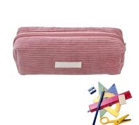 Gvblkq Corduroy Pencil Case - Aesthetic Retro Stationery Pouch