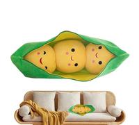Gvblkq Cute Pea Stuffed Toys, Cute Cartoon Plant Cuddle Snuggle, Soft Comfortable Doll Figure with Face Expression for Kids Hugging, Adorable Pea Pod Design