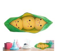 Gvblkq Cute Pea Stuffed Toys, Cute Cartoon Plant Cuddle Snuggle, Soft Comfortable Doll Figure with Face Expression for Kids Hugging, Adorable Pea Pod Design