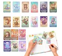 Gvblkq Daily Affirmation Cards - 18 Pieces Encouragement Quote Deck, Animal Pattern Motivational Cards, Positive Mindset Hardware, Inspirational Stationery Tool, Colorful Mom Dad Sister Daughter