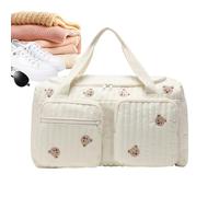 Gvblkq Diaper Bag - Cartoon Bear Compartment, Large Capacity Nappy Pouch, Travel Nursing Organizer Case, Multi Pocket Storage Solution, Portable Maternity Equipment, Beige Soft Fabric Medium Sized