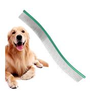 Gvblkq Dog Comb, Pet Comb, Effective Hair Removal Tool, Ergonomic Handle, Gentle Skin, 1 Piece for Small, Medium, Large Dogs, Grooming, Curved for All Size