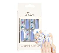 Gvblkq French Press On Nails, Extra Long Ballet Nails, False Nails For Wedding, Acrylic Glue-On Nails, Reusable Press-On Nails, Long Artificial Nails, Glue Gel Press Nails, Manicure Nails,