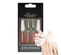 Gvblkq French Press On Nails, Extra Long Ballet Nails, False Nails For Wedding, Acrylic Glue-On Nails, Reusable Press-On Nails, Long Artificial Nails, Glue Gel Press Nails, Manicure Nails,