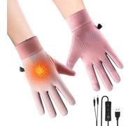 Gvblkq Heated Gloves - USB Powered Warmers, Flexible Temperature Control, Hand Warmers for Men, Skiing Hiking Cycling Snowboarding, Winter Sports Working, Youth Teens Outdoor Activities