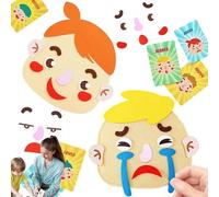 Gvblkq Learning Toy - Social Emotional Faces Kit, Felt Emoticon Expression Game with Interactive Cards, Sturdy Multiplayer Activity for Communication Practice, Ideal for Home School Travel Play