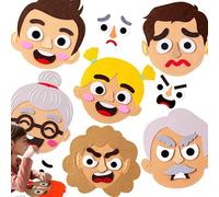 Gvblkq Learning Toy - Social Emotional Faces Kit, Felt Emoticon Expression Game with Interactive Cards, Sturdy Multiplayer Activity for Communication Practice, Ideal for Home School Travel Play