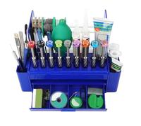 Gvblkq Maintenance Tool Box | Small Parts Tool Box with Drawer,26 Holes, Desktop Phone Repair Screwdriver Tweezers Holder, Phone Parts Organizer