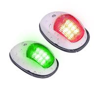 Gvblkq Marine Navigation Lights, LED Boating Lamps, Red Green Waterproof Beams, High Visibility Output, Resistant Housing, Easy Mount Setup, Perfect for Yachts, Trailer, Bowfishing, (ABS)
