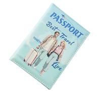 Gvblkq Passport Cover, Printing Couple Passport Cover, Credit Card, Boarding Pass, Stylish Design, Wallet Accessories for Couples, Women, Kids and Study Abroad