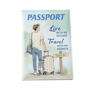Gvblkq Passport Cover, Printing Couple Passport Cover, Credit Card, Boarding Pass, Stylish Design, Wallet Accessories for Couples, Women, Kids and Study Abroad