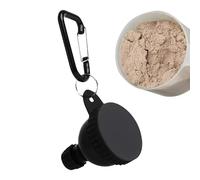 Gvblkq Protein Powder Funnel, 50ml Travel Supplement Container With Carabiner, PP Leakproof Moistureproof Storage For Gym Camping Travel, Compact Box For Adults Seniors, 6.6x5cm