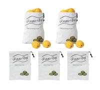Gvblkq Sacchetti per patate, riutilizzabili, per la spesa, frutta e verdura, lavabili con chiusura a coulisse, per cipolle, aglio, patate, pere, noci