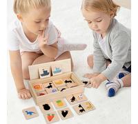 Gvblkq Shape Matching Game, Wooden Shadow Matching Puzzle Kids Toy, Logical Thinking Trainer, Patterns Learning, Fruit Recognition Activity, Cognitive Development Toy for Preschoolers