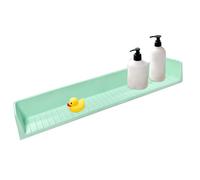 Gvblkq Splash Guard for Bathtub - Suction Cup Shower Water Barrier, Bathroom Sink Vanity Counter Shield, Foldable Desktop Corner Supply, White Small Size for Kitchen Home Hotel Apartment Storage Use