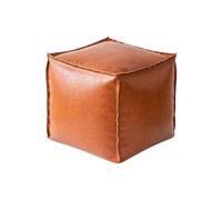 Gvblkq Storage Foot Rest, Foot Stool, Soft Seat Fillable Storage, Leather Material, Resilient Fabric Build, Foldable Toy Chest Chair, Versatile Bedroom Bench for Workplace, Dorm, Home, 15.75 inches