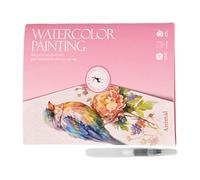 Gvblkq Watercolor Workbook, Beginner-Friendly Painting Guide, Creative Art Book with 12-Color Set and Brush, Ideal for Artistic Expression, Coloring, and Skill Development, 7.48x5.67 in