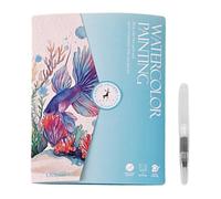 Gvblkq Watercolor Workbook, Beginner-Friendly Painting Guide, Creative Art Book with 12-Color Set and Brush, Ideal for Artistic Expression, Coloring, and Skill Development, 7.48x5.67 in