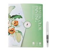 Gvblkq Watercolor Workbook, Beginner-Friendly Painting Guide, Creative Art Book with 12-Color Set and Brush, Ideal for Artistic Expression, Coloring, and Skill Development, 7.48x5.67 in