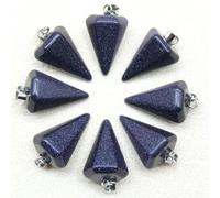GVEKJ 24 pezzi di pietra naturale Reiki pendolo divinazione ciondolo ametista quarzo agata adatto per fai da te collana gioielli ciondolo-pietra di sabbia blu