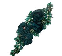 GVEKJ Fiori in tessuto per matrimonio Fiori artificiali per artigianato Dre accessori 3d fiori cucito materiali natalizi per fai da te-verde scuro
