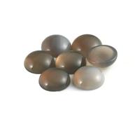 GVEKJ Perline cabochon in pietra naturale di ametista viola, rotonde di onice, perline sciolte, cabochon cammeo fai da te, anelli per collana - agata grigia - 16 mm x 10 pezzi