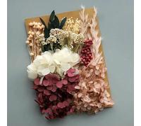 GVEKJ Set di fiori veri secchi, piante stabilizzate, materiali fatti a mano, resina epossidica, candele, materiali floreali fai da te, set di ortensie, fiori-H-36