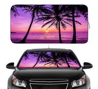 Gven Parasole per parabrezza, parasole per finestrini anteriori dell'auto, graziosa copertura parasole per interni, blocca i raggi UV, accessorio per auto, pickup, camion, SUV (viola tramonto, S)