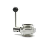 GVEXLUOQ Valvola a Farfalla in Acciaio Inossidabile SS304/316L da 3/4 "1" 1-1/2 "2" 3 "4" OD50,5/64/119 mm Valvola a Farfalla a Tre Clip(Ss316l,51mm Ferrule 64)