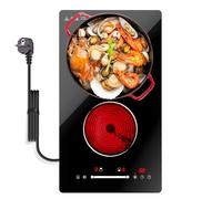 Gveyajo Piastra Vetroceramica 2 Fuochi 3000W, Piastra Elettrica da Incasso 30cm, Controllo Touch, Timer 99 Min, Blocco Bambini, Compatibile con Tutte le Pentole, Superficie Nera Facile da Pulire
