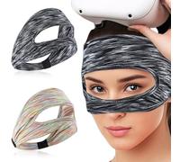 GVEYIQK 2 Pezzi VR Maschera per Occhi per Meta Quest 3/Quest 3S, VR Traspirante Maschera, Lavabile VR mascher, per PS VR2/Meta Quest Pro/Meta Quest 2/Oculus Quest 2/HTC Vive (Grigio+Colore)