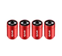 GVFKMNX 4 Tappi Auto valvole Pneumatici,per SsangYong Musso Korando Rexton Torres Kyron Actyon Tivoli Rodiu con Guarnizione Antipolvere in Metallo Ruota Stelo Valvola qualità Accessori,Red