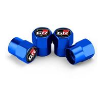 GVFKMNX 4 Tappi Auto valvole Pneumatici,per Toyota GR Sport Gazoo Racing Yaris 86 Corolla Hilux C-HR RAV4 con Guarnizione Antipolvere in Metallo Ruota Stelo Valvola qualità Accessori,Blue