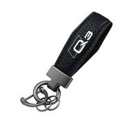 GVFKMNX Auto Portachiavi,per Audi Q3 Portachiavi Logo Leggero Resistente Portachiavi Portachiavi in Pelle Personalizzato Accessori,Black